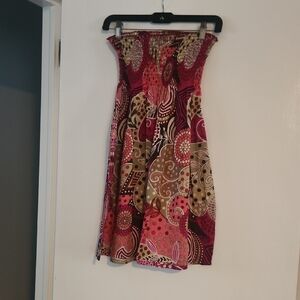 Multicolor Strapless Women's Dress